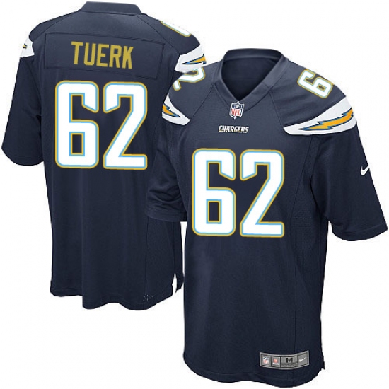 Men's Nike Los Angeles Chargers #62 Max Tuerk Game Navy Blue Team Color NFL Jersey - Ujersey