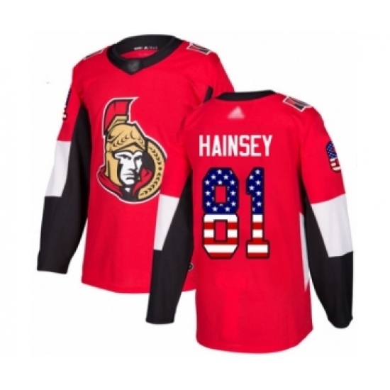 Men's Ottawa Senators #81 Ron Hainsey Authentic Red USA Flag Fashion Hockey Jersey - Ujersey