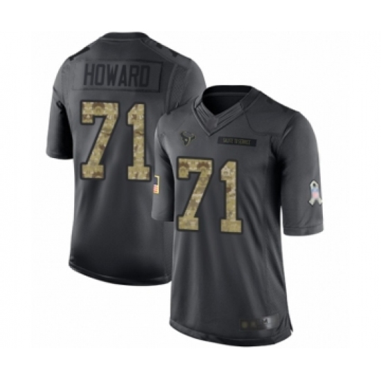 Youth Houston Texans #71 Tytus Howard Limited Black 2016 Salute to Service Football Jersey - Ujersey