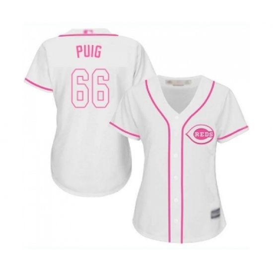Women's Cincinnati Reds #66 Yasiel Puig Replica White Fashion Cool Base Baseball Jersey - Ujersey