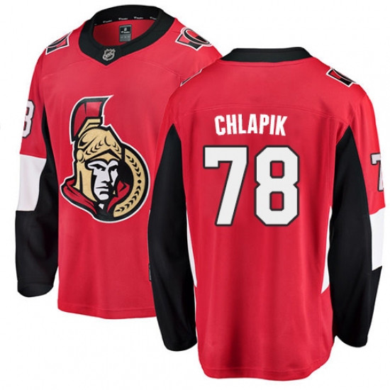 Men's Ottawa Senators #78 Filip Chlapik Fanatics Branded Red Home Breakaway NHL Jersey - Ujersey
