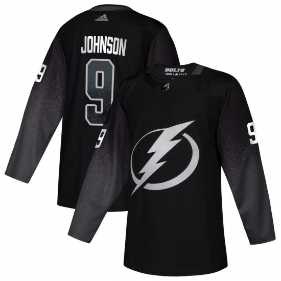 Men's Tampa Bay Lightning #9 Tyler Johnson adidas Alternate Authentic Player Jersey Black