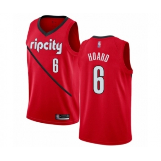 Men's Portland Trail Blazers #6 Jaylen Hoard Red Swingman Jersey - Earned Edition - Ujersey
