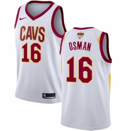 Men's Nike Cleveland Cavaliers #16 Cedi Osman Authentic White 2018 NBA Finals Bound NBA Jersey - Association Edition - Ujersey
