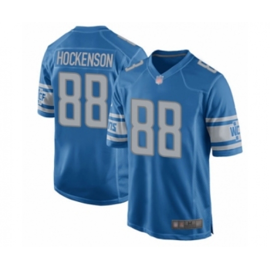 Men's Detroit Lions #88 T.J. Hockenson Game Blue Team Color Football Jersey - Ujersey