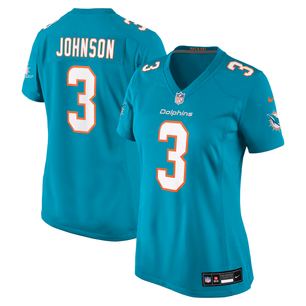 Women's Miami Dolphins Chris Johnson Nike Aqua Team Game Jersey - Ujersey Shop