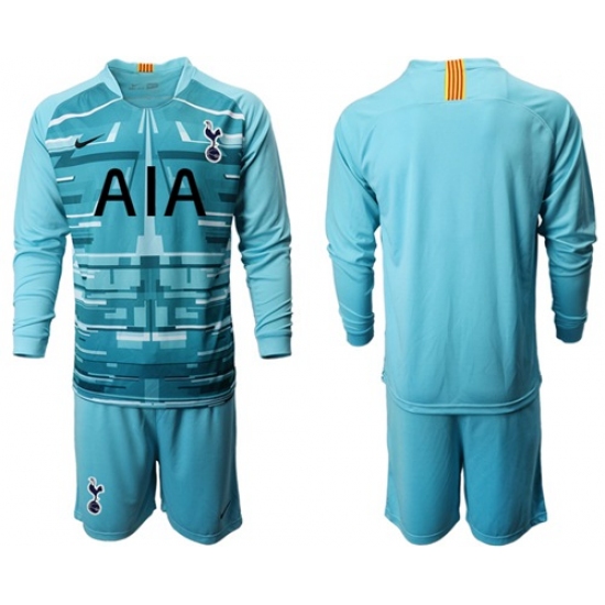 Tottenham Hotspur Blank Light Blue Goalkeeper Long Sleeves Soccer Club Jersey