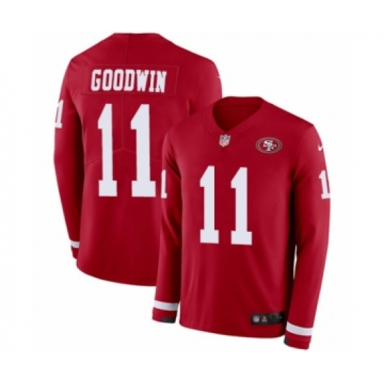 Youth Nike San Francisco 49ers #13 Aaron Burbridge Limited Red Therma Long Sleeve NFL Jersey - Ujersey