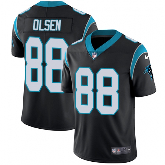 Men's Nike Carolina Panthers #88 Greg Olsen Black Team Color Vapor Untouchable Limited Player NFL Jersey - Ujersey