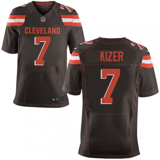 Men's Nike Cleveland Browns #7 DeShone Kizer Elite Brown Team Color NFL Jersey - Ujersey