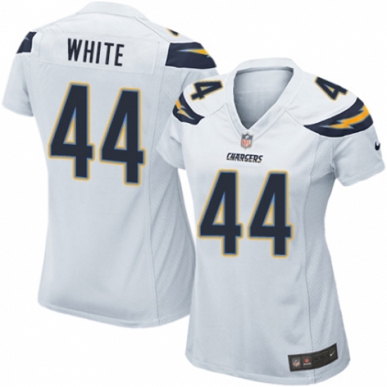 Women's Nike Los Angeles Chargers #44 Kyzir White Game White NFL Jersey - Ujersey