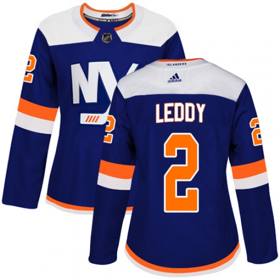 Women's Adidas New York Islanders #2 Nick Leddy Premier Blue Alternate NHL Jersey - Ujersey