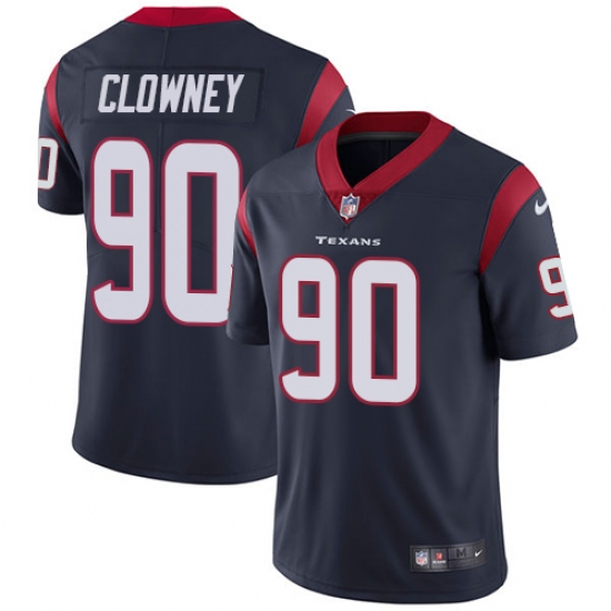 Youth Nike Houston Texans #90 Jadeveon Clowney Limited Navy Blue Team Color Vapor Untouchable NFL Jersey - Ujersey