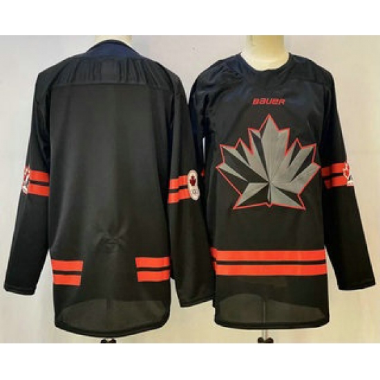Men's Canada Hockey Blank Black Stitched Jersey