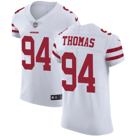 Men's Nike San Francisco 49ers #94 Solomon Thomas White Vapor Untouchable Elite Player NFL Jersey - Ujersey