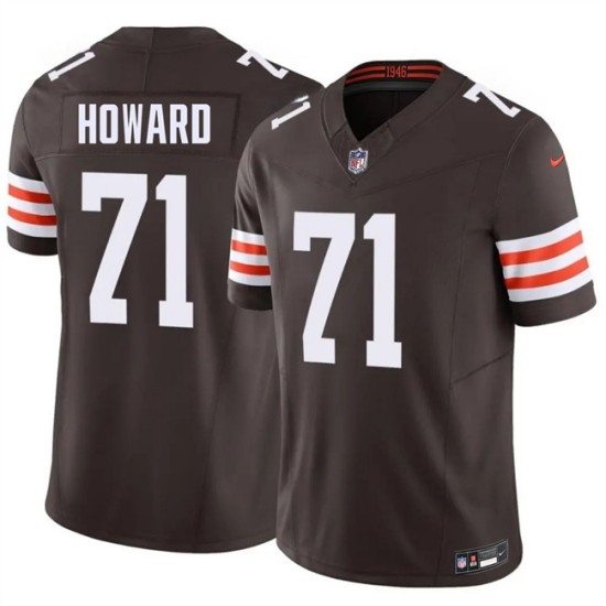 Men's Cleveland Browns #71 Tytus Howard Brown F.U.S.E. Vapor Limited Stitched Football Jersey - Ujersey