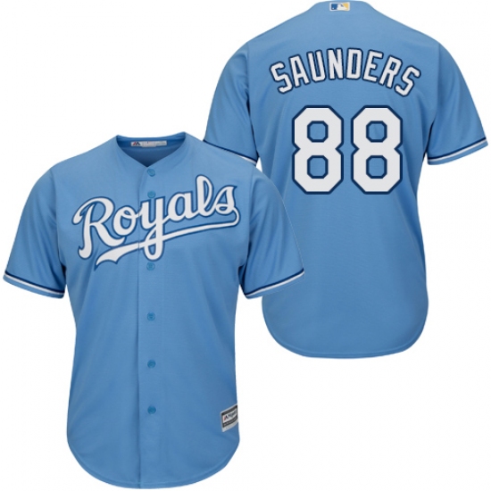 Youth Majestic Kansas City Royals #88 Michael Saunders Replica Light Blue Alternate 1 Cool Base MLB Jersey - Ujersey