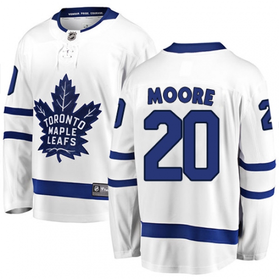 Youth Toronto Maple Leafs #20 Dominic Moore Fanatics Branded White Away Breakaway NHL Jersey - Ujersey