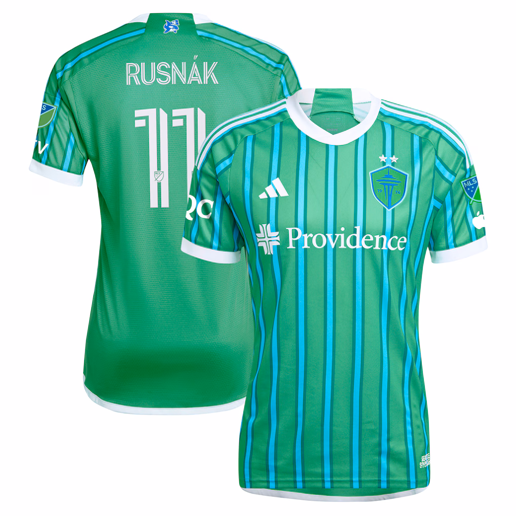 Men's Seattle Sounders FC Albert Rusnak adidas Green 2024 The Anniversary Kit Authentic Player Jersey - ujerseystore