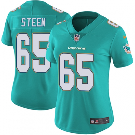 Women's Nike Miami Dolphins #65 Anthony Steen Aqua Green Team Color Vapor Untouchable Limited Player NFL Jersey - Ujersey
