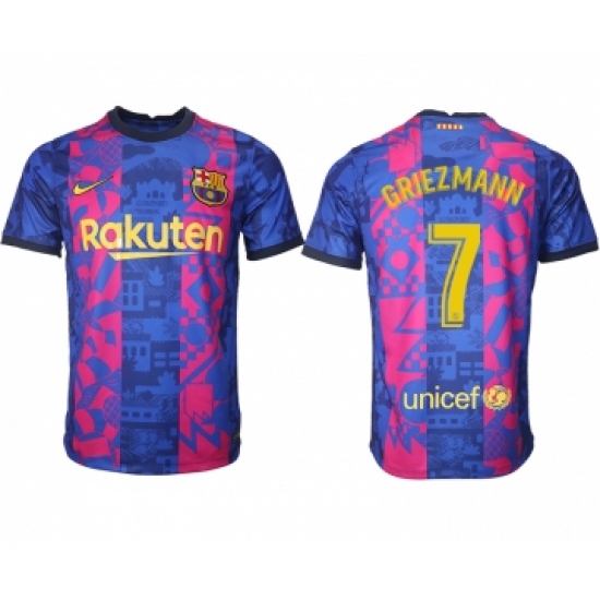 Men 2021-2022 Club Barcelona blue training suit aaa version 7 Soccer Jerseys