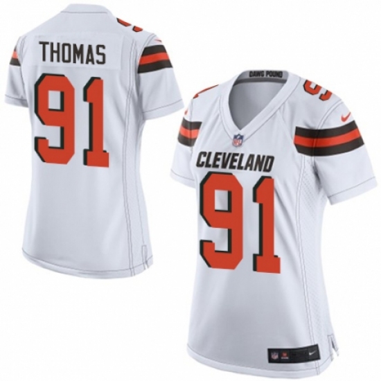Women's Nike Cleveland Browns #91 Chad Thomas Game White NFL Jersey - Ujersey