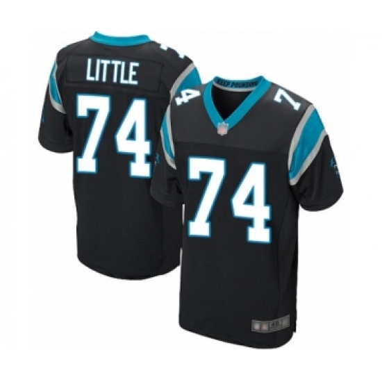 Men's Carolina Panthers #74 Greg Little Elite Black Team Color Football Jersey - Ujersey