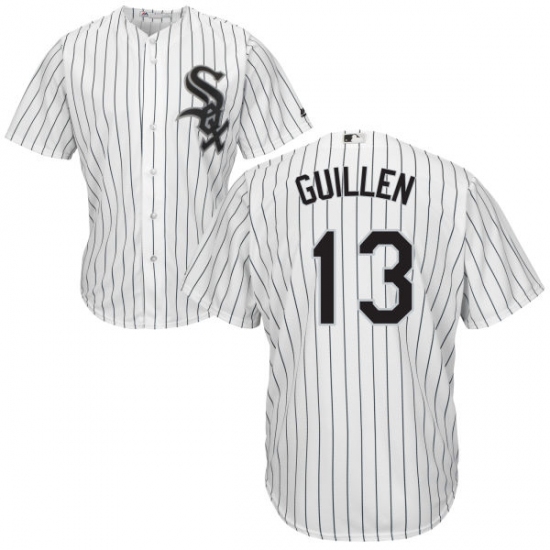 Men's Majestic Chicago White Sox #13 Ozzie Guillen White Home Flex Base Authentic Collection MLB Jersey - Ujersey