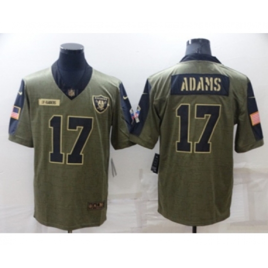 Men's Las Vegas Raiders #17 Davante Adams Olive Salute To Service Limited Stitched Jersey - Ujersey