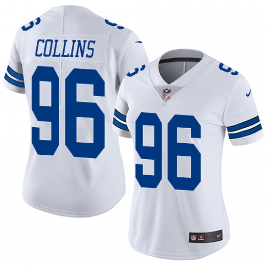 Women's Nike Dallas Cowboys #96 Maliek Collins White Vapor Untouchable Limited Player NFL Jersey - Ujersey