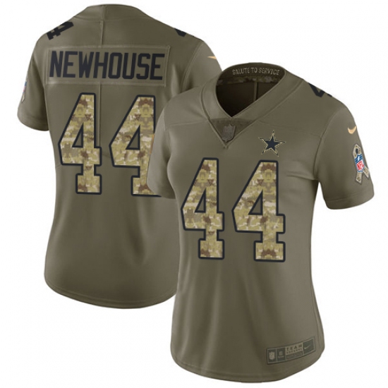 Women's Nike Dallas Cowboys #44 Robert Newhouse Limited Olive/Camo 2017 Salute to Service NFL Jersey - Ujersey
