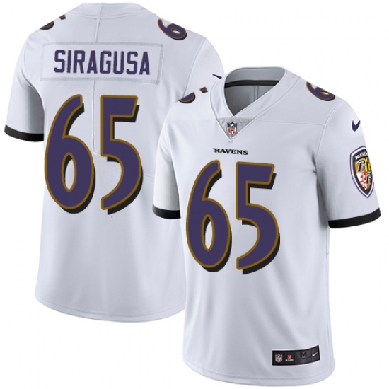 Men's Nike Baltimore Ravens #60 Nico Siragusa White Vapor Untouchable Limited Player NFL Jersey - Ujersey