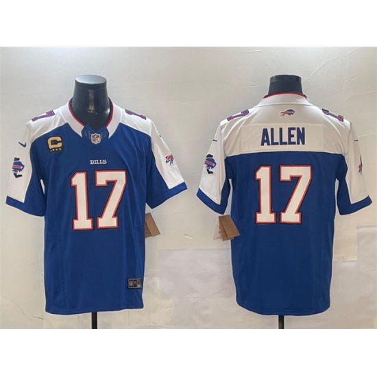 Men's Buffalo Bills #17 Josh Allen Blue White F.U.S.E. With 4-star C Football Stitched Jersey - Ujersey