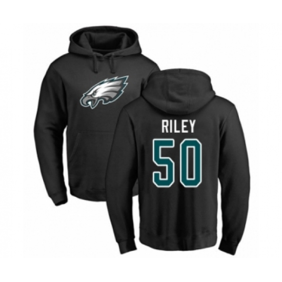 Philadelphia Eagles #50 Duke Riley Black Name & Number Logo Pullover Hoodie - Ujersey