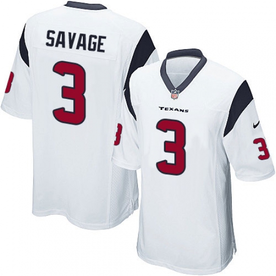 Men's Nike Houston Texans #3 Tom Savage Game White NFL Jersey - Ujersey