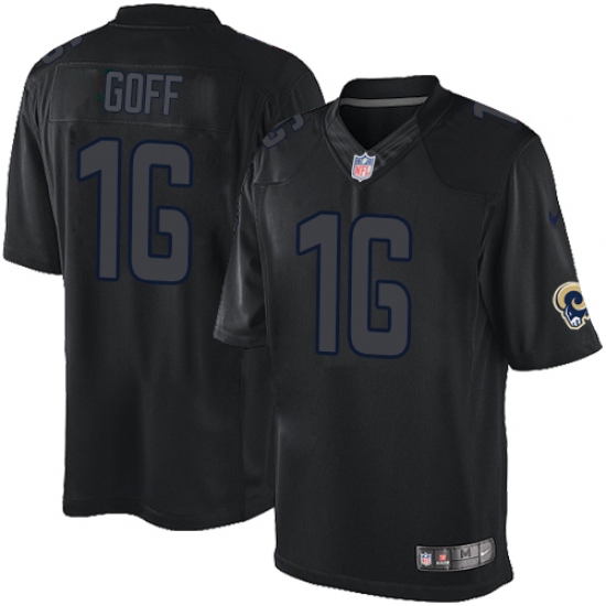 Men's Nike Los Angeles Rams #16 Jared Goff Limited Black Impact NFL Jersey - Ujersey