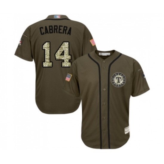 Men's Texas Rangers #14 Asdrubal Cabrera Authentic Green Salute to Service Baseball Jersey - Ujersey