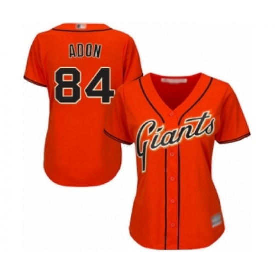 Women's San Francisco Giants #84 Melvin Adon Authentic Orange Alternate Cool Base Baseball Player Jersey - Ujersey