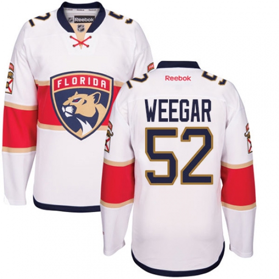 Men's Reebok Florida Panthers #52 MacKenzie Weegar Authentic White Away NHL Jersey - Ujersey