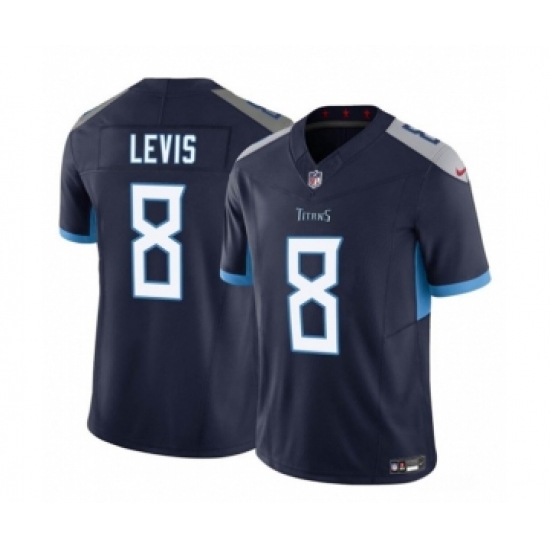 Men's Tennessee Titans #8 Will Levis Navy 2023 F.U.S.E. Vapor Limited Throwback Stitched Jersey