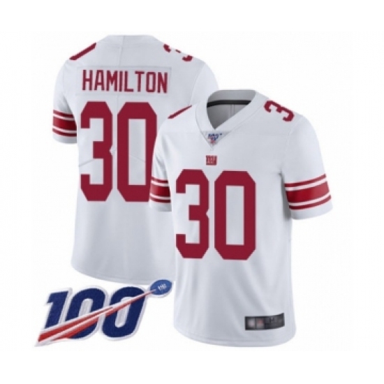 Youth New York Giants #30 Antonio Hamilton White Vapor Untouchable Limited Player 100th Season Football Jersey - Ujersey