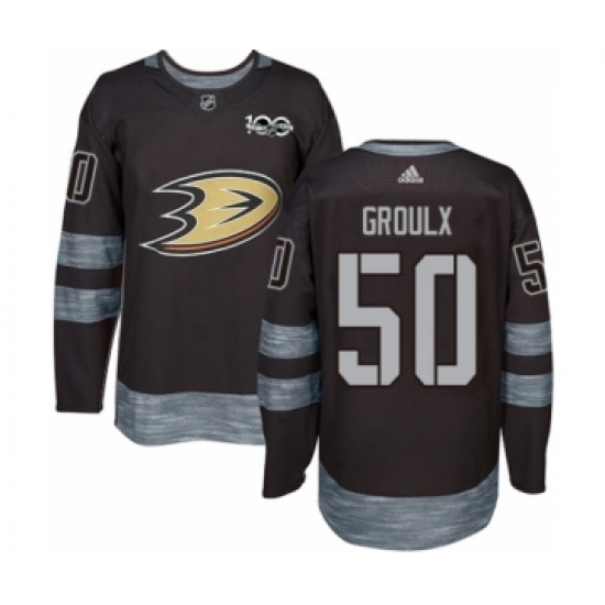 Men's Adidas Anaheim Ducks #50 Benoit-Olivier Groulx Authentic Black 1917-2017 100th Anniversary NHL Jersey - Ujersey