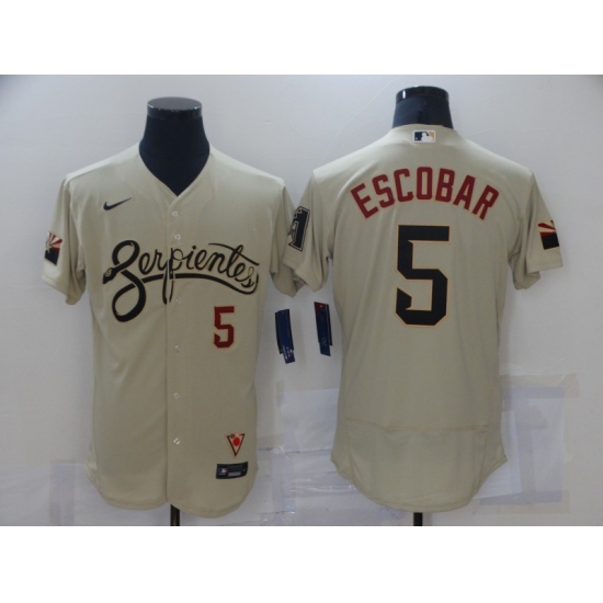 Men's Arizona Diamondbacks #5 Eduardo Escobar Gold 2021 City Connect Replica Player Jersey - Ujersey