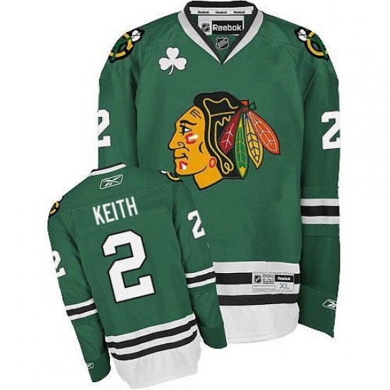 Men's Reebok Chicago Blackhawks #2 Duncan Keith Premier Green NHL Jersey - Ujersey