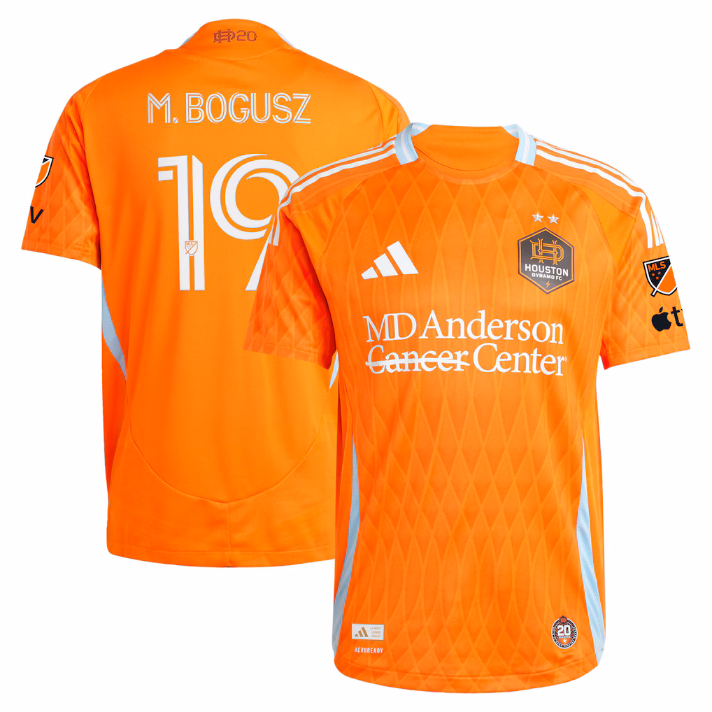 Men's Houston Dynamo FC Mateusz Bogusz adidas Orange 2025 Season 20 On-Field Authentic Jersey - Ujersey NHL