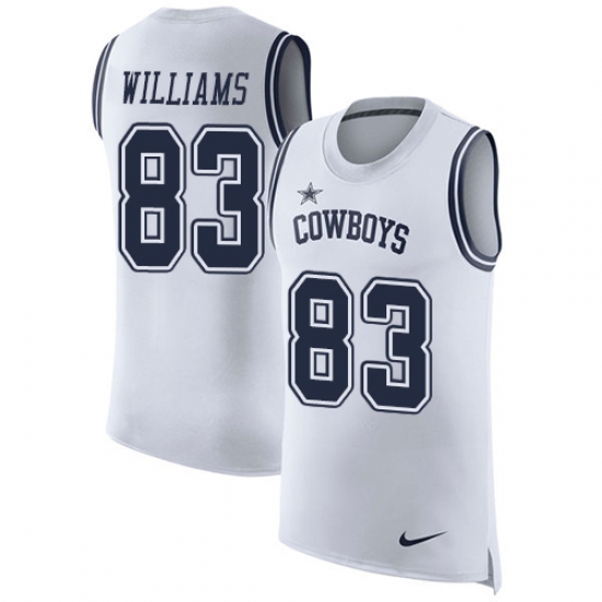 Men's Nike Dallas Cowboys #83 Terrance Williams Limited White Rush Player Name & Number Tank Top NFL Jersey - Ujersey