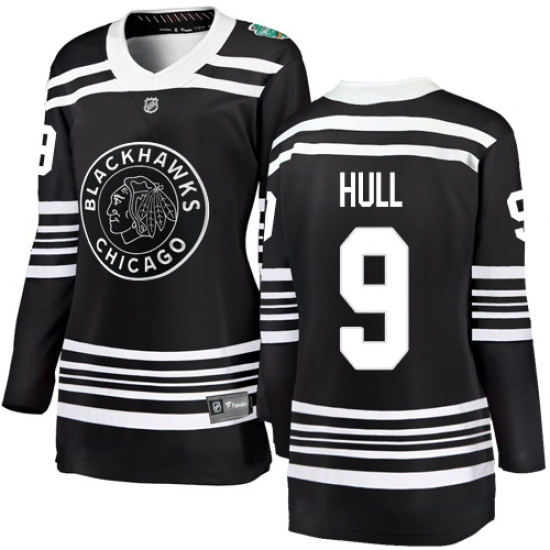 Women's Chicago Blackhawks #9 Bobby Hull Black 2019 Winter Classic Fanatics Branded Breakaway NHL Jersey - Ujersey