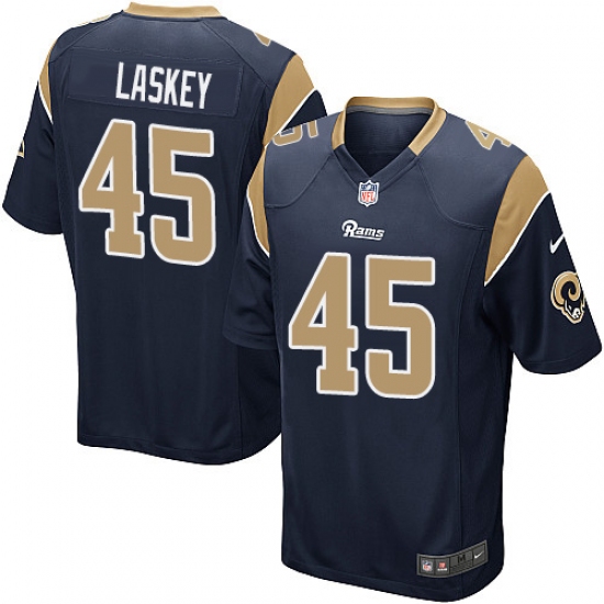 Men's Nike Los Angeles Rams #45 Zach Laskey Game Navy Blue Team Color NFL Jersey - Ujersey
