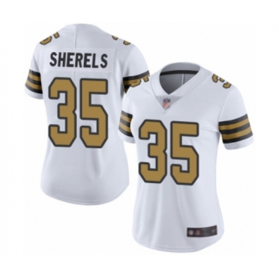 Women's New Orleans Saints #35 Marcus Sherels Limited White Rush Vapor Untouchable Football Jersey - Ujersey