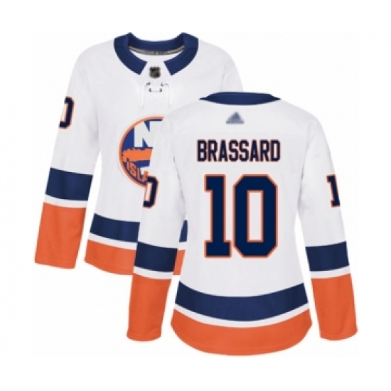 Women's New York Islanders #10 Derick Brassard Authentic White Away Hockey Jersey - Ujersey